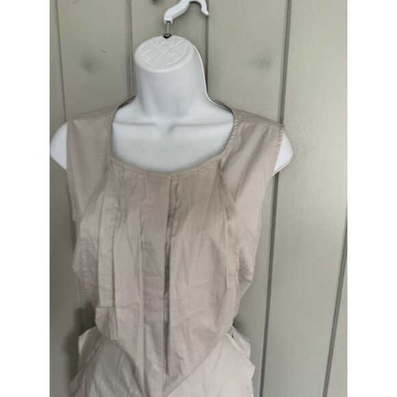 Lilith Tunic Top L Large Sleeveless Stretch Woven Gray Tie Waist Boho Lagenlook - Picture 3 of 5